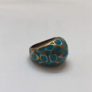Blue Enamel Coach Ring💙 Size 7